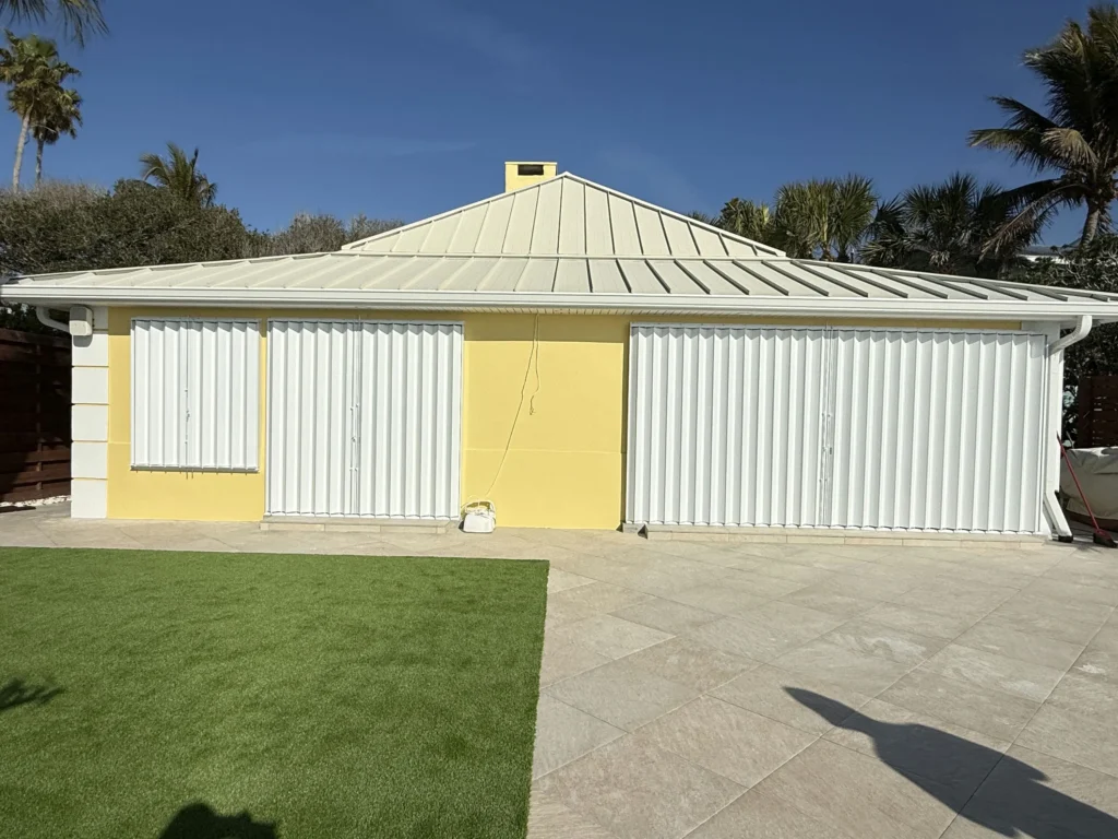 Accordion shutters installed on a Sarasota home