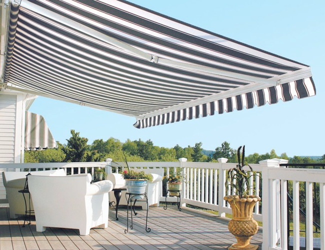 outdoor deck with awning - free estimates on hurricane shutters concept image